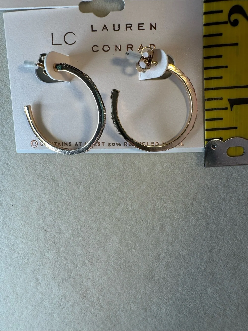 New LC Lauren Conrad Gold Hoop Earrings - Small Textured Hoops